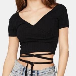 Cropped V Neck Tee
